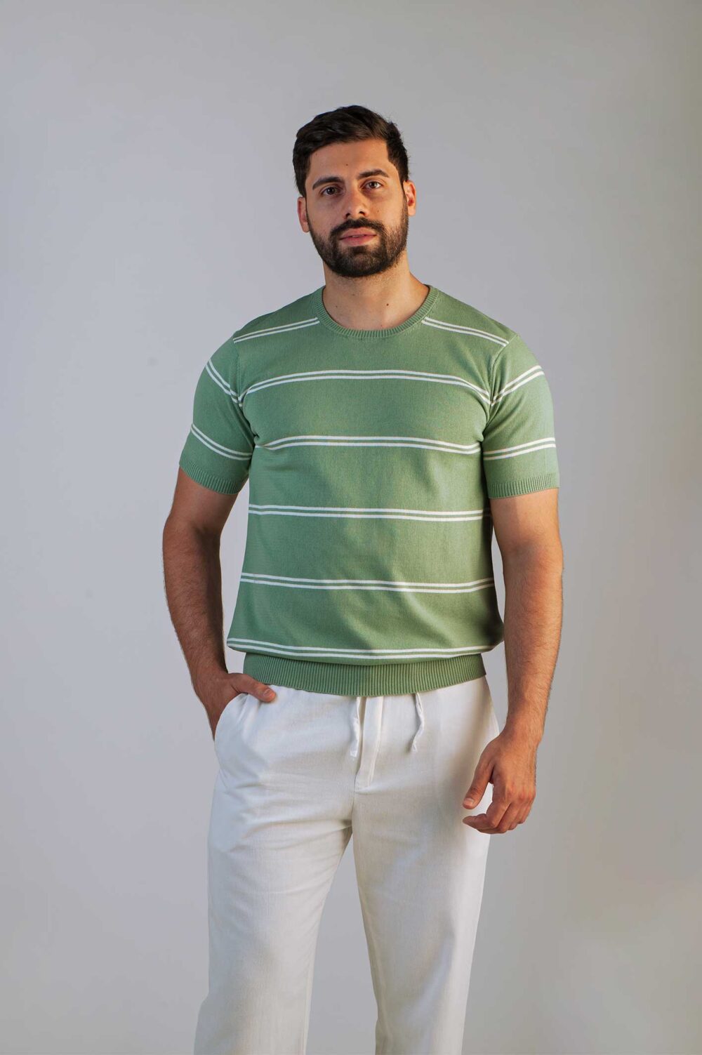 كنزة تريكو مقلمة - Image 3