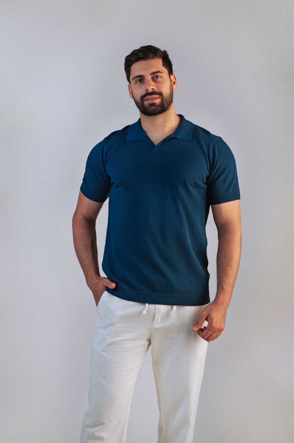 كنزة تريكو بولو كروشيه رجالي - Image 8