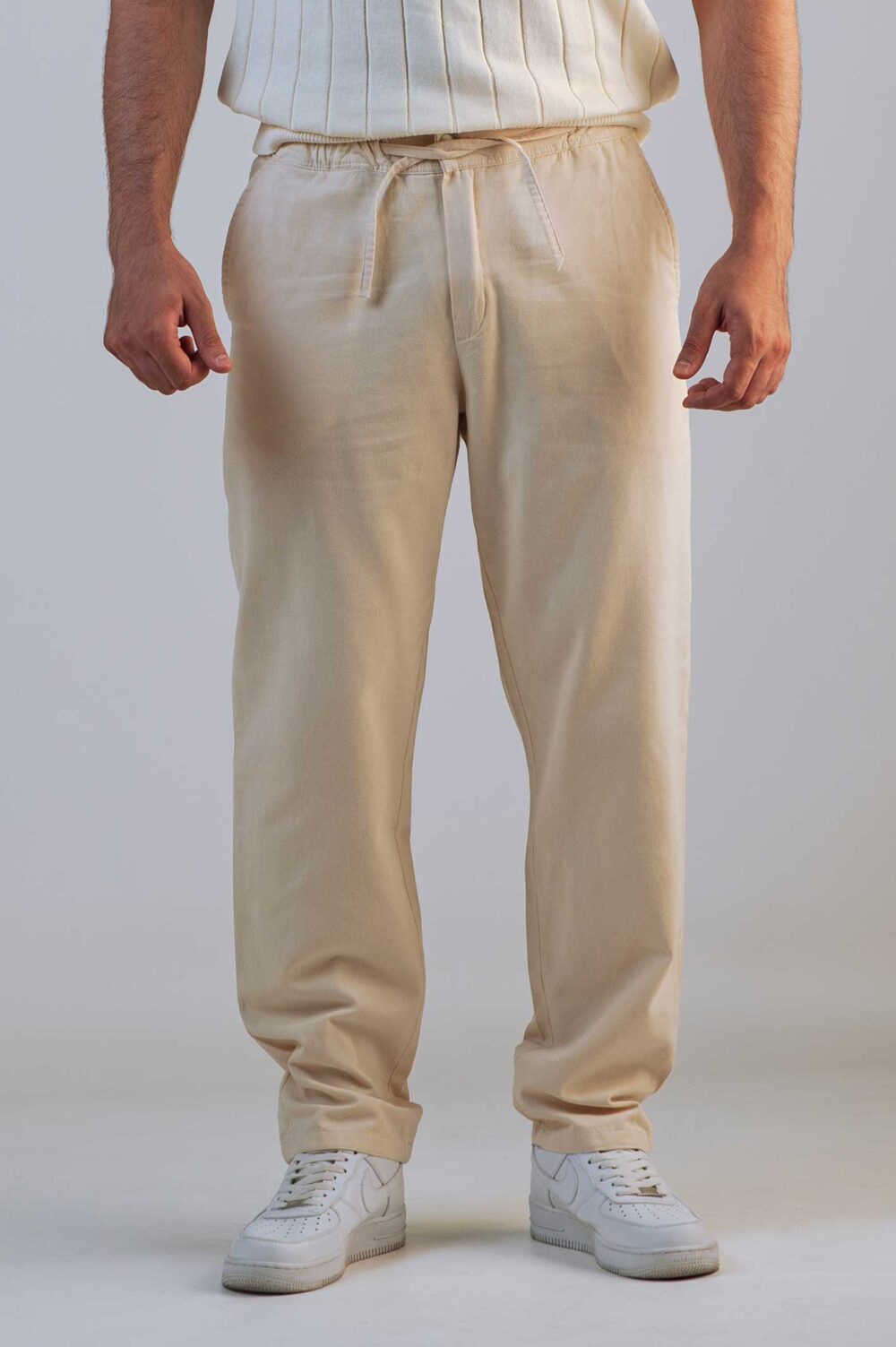 Linen pants with elastic waist