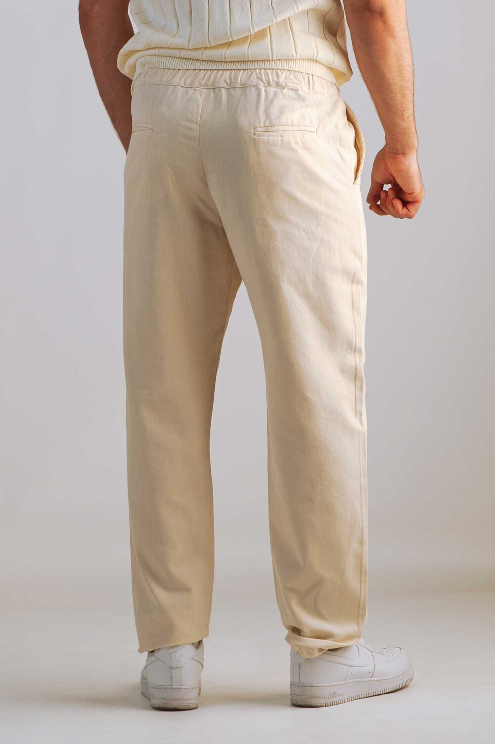Linen pants with elastic waist - Image 2
