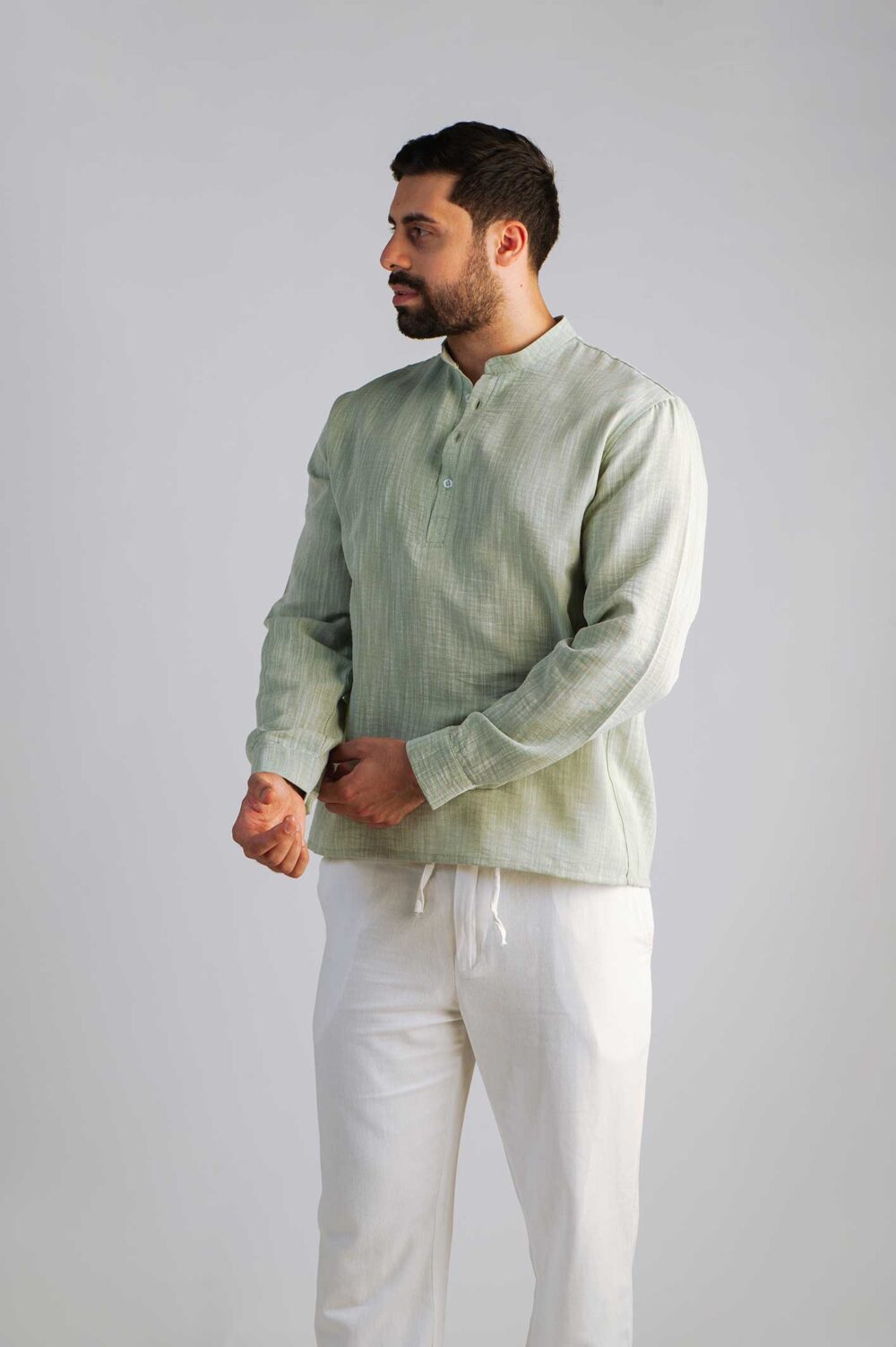 قميص لينن قبة صيني - Image 7