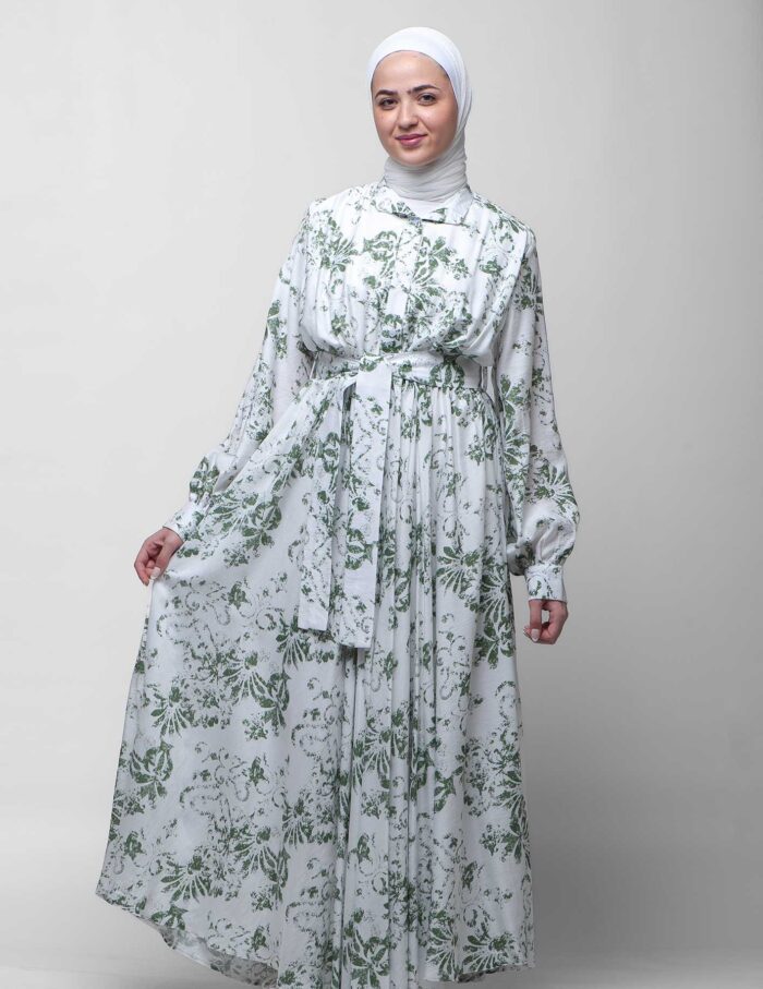 فستان لينن مطبع